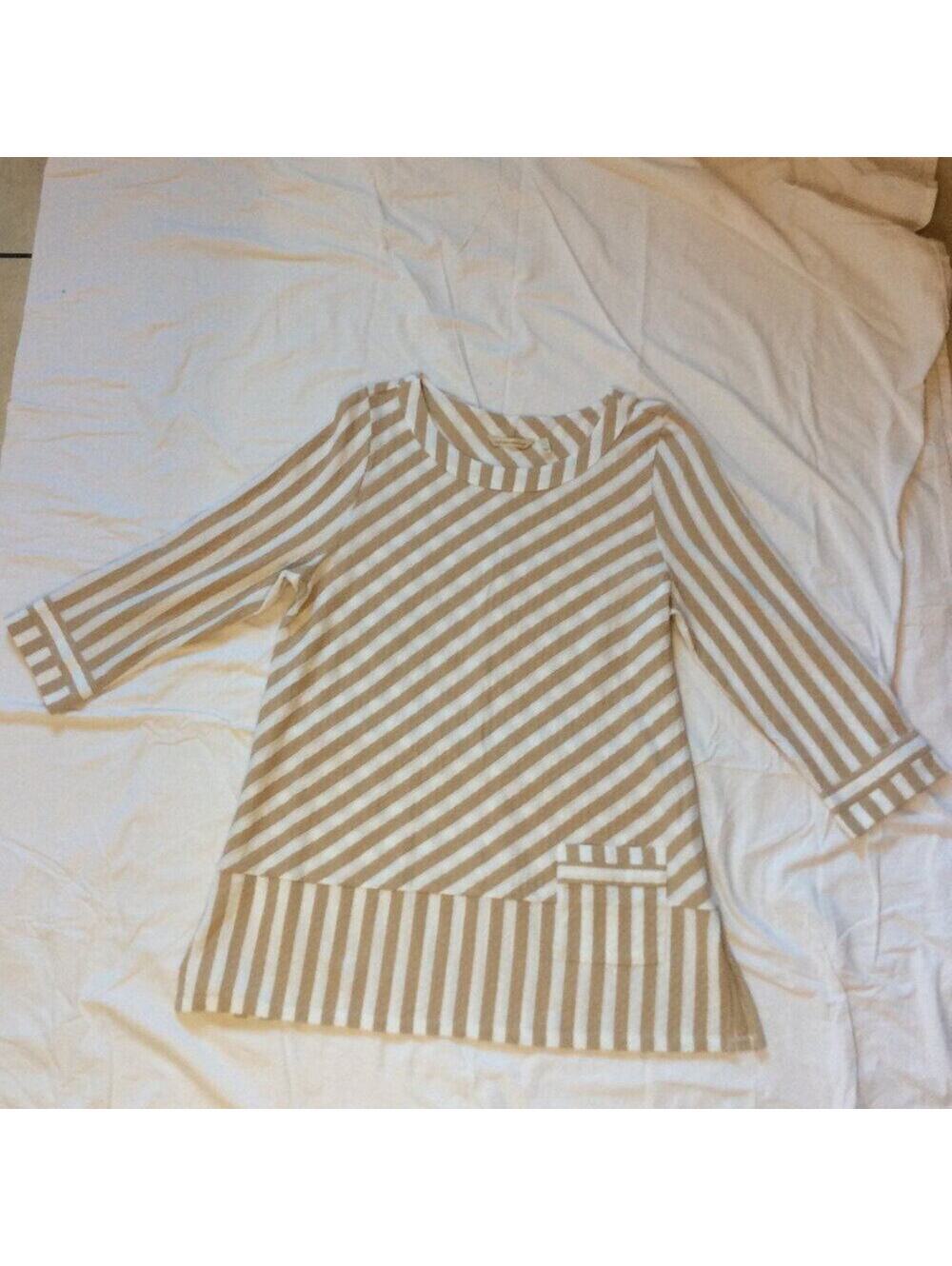 Soft Surroundings EUC Striped Long Sleeve Glorieta Tunic Top - L